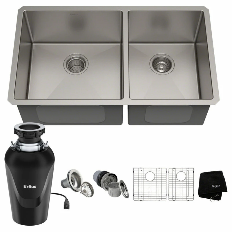 Outlet 💯 Kraus USA, Inc. Standart PRO 33" Undermount Stainless Steel Kitchen Sink, Garbage Disposal 🔥