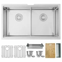 Deals 🌟 Stylish 32 In Workstation Double Bowl Undermount Kitchen Sink With Built In Accessories 🛒