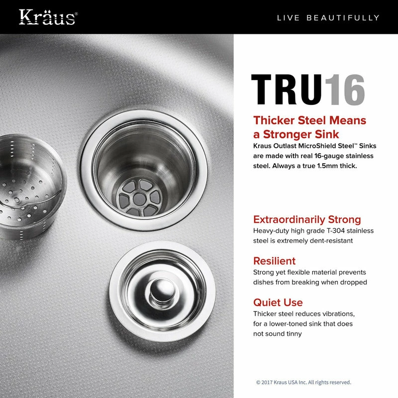 Wholesale โค๏ธ Kraus USA, Inc. Premier 32" Undermount Stainless Steel 2-Bowl 16 Gauge Kitchen Sink 50/50 Split โ - Image 6