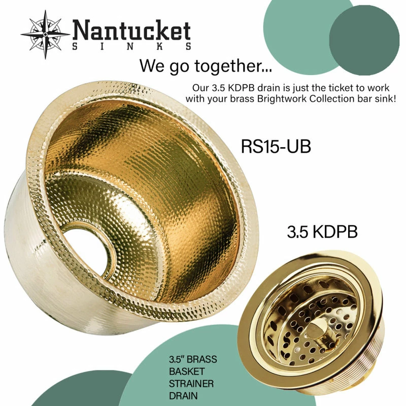 Buy 🎉 Nantucket Sinks' 15" Hand 🔨 Hammered Round Bar Sink, Rs15-Ub 👏 - Image 9