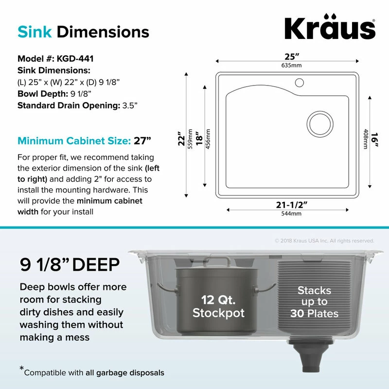 Cheap 😍 Kraus USA, Inc. Quarza 25" Drop-In Undermount Granite Composite 1-Bowl Kitchen Sink, Grey 😉 - Image 10