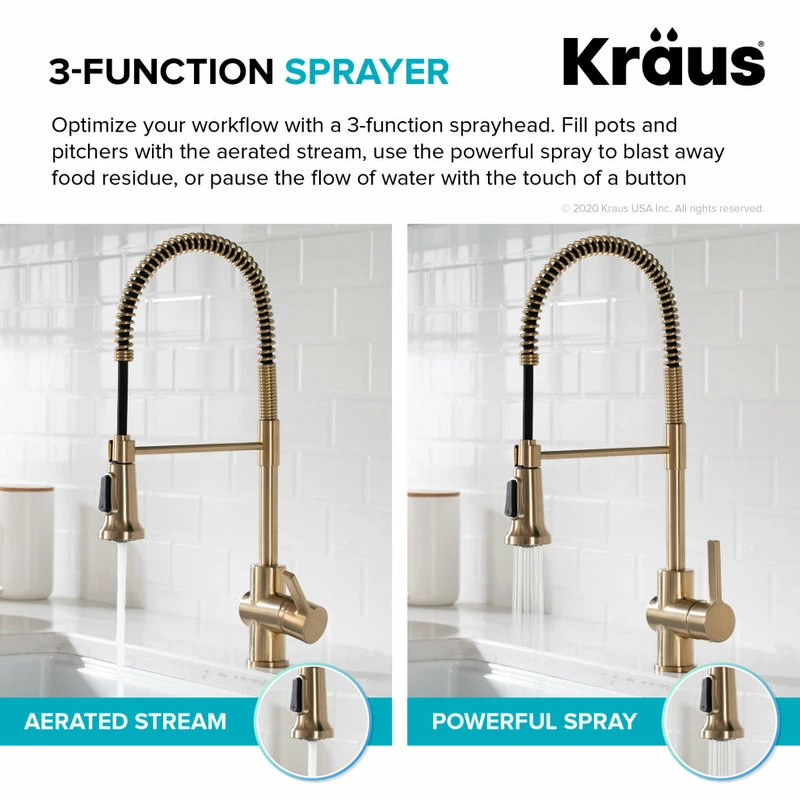 New 😀 Kraus USA, Inc. Britt 3-Function Pull-Down 1-Handle 1-Hole Kitchen Faucet SFACB, Water Dispenser 🎉 - Image 6