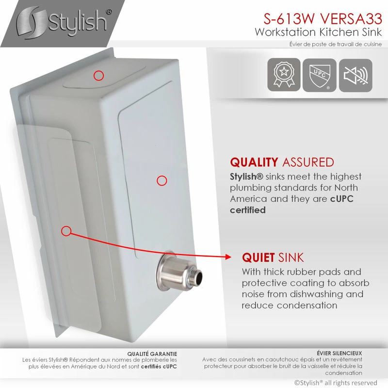 Best Sale ๐ Stylish 33"L X 19"W Stainless Steel Single Basin Undermount Workstation Kitchen Sink ๐ - Image 4