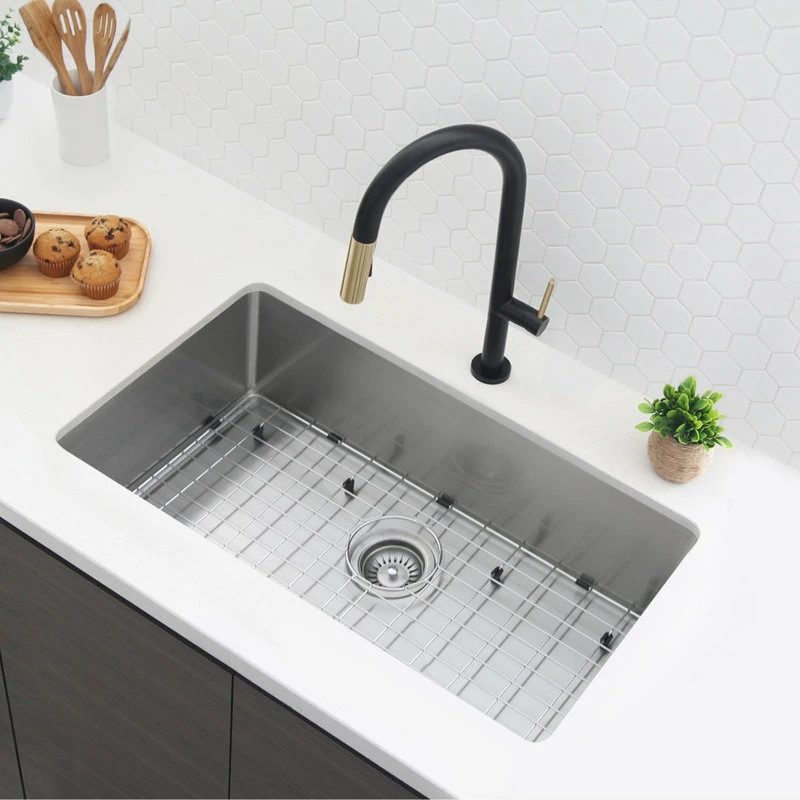 Discount 😀 Stylish Single Handle Pull Down Sprayer Kitchen Faucet In Matte Black/Gold Finish 🎁 - Image 13