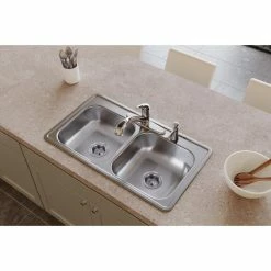 Coupon ๐งจ Elkay D233191 Dayton Stainless Steel 33" X 19" Double Bowl Drop-in Sink, 1 Hole ๐