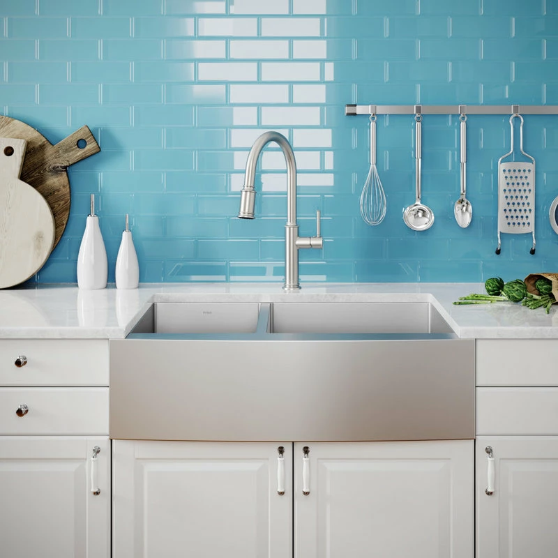 Cheap 🥰 Kraus USA, Inc. Standart PRO 33" Farmhouse Apron Stainless Steel 2-Bowl 16 Gauge Kitchen Sink 🧨 - Image 13