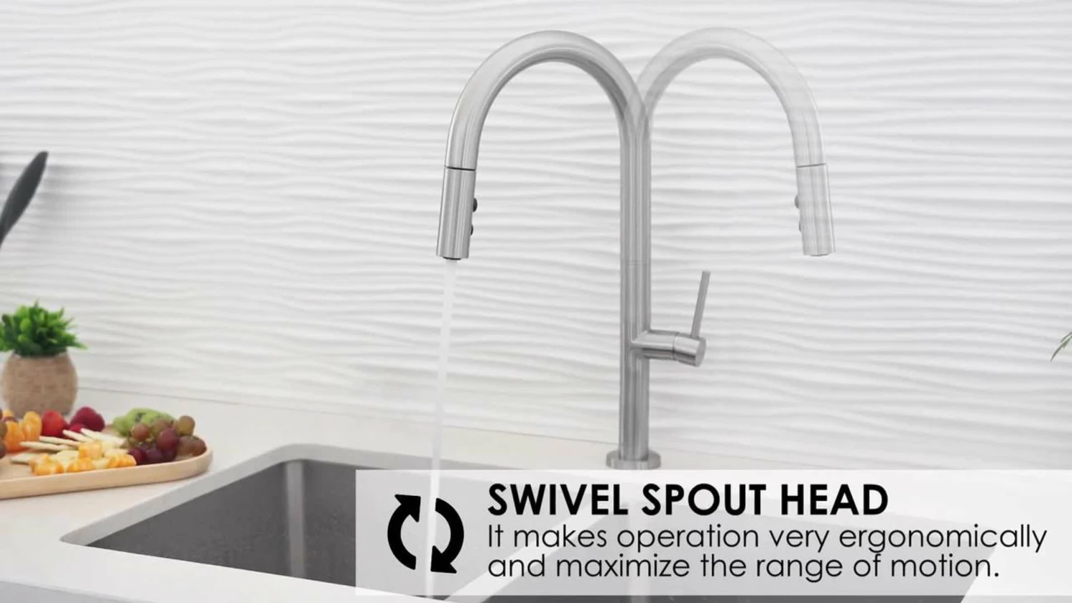 Discount 😀 Stylish Single Handle Pull Down Sprayer Kitchen Faucet In Matte Black/Gold Finish 🎁 - Image 2