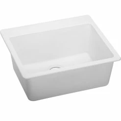 Flash Sale 🎁 Elkay Quartz Classic 25" X 22" X 9-1/2", Single Bowl Top Mount Sink, White 🔔