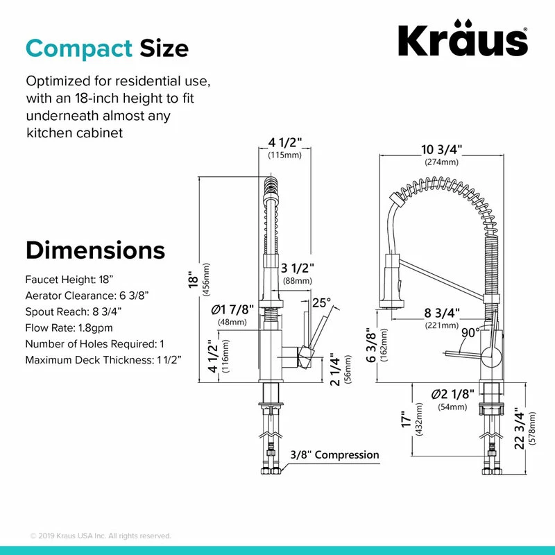 Promo 😉 Kraus USA, Inc. Bolden Commercial Style 2-Function Pull-Down 1-Handle 1-Hole Kitchen Faucet SFS 👍 - Image 14