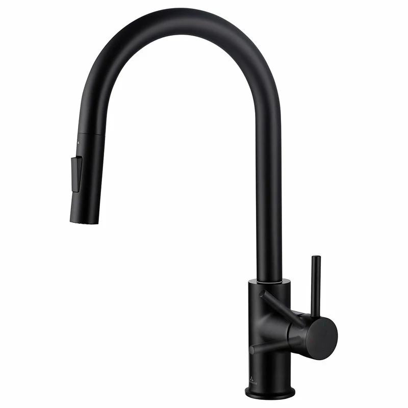 Buy 🥰 Blossom Kitchen & Bath Supply Brass Single Handle Pull Out Kitchen Faucet, Matte Black ❤️