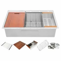 Top 10 ✨ Emoderndecor 36" X 22" 16 Gauge Stainless Steel Workstation Topmount/Drop-in Sink 🥰