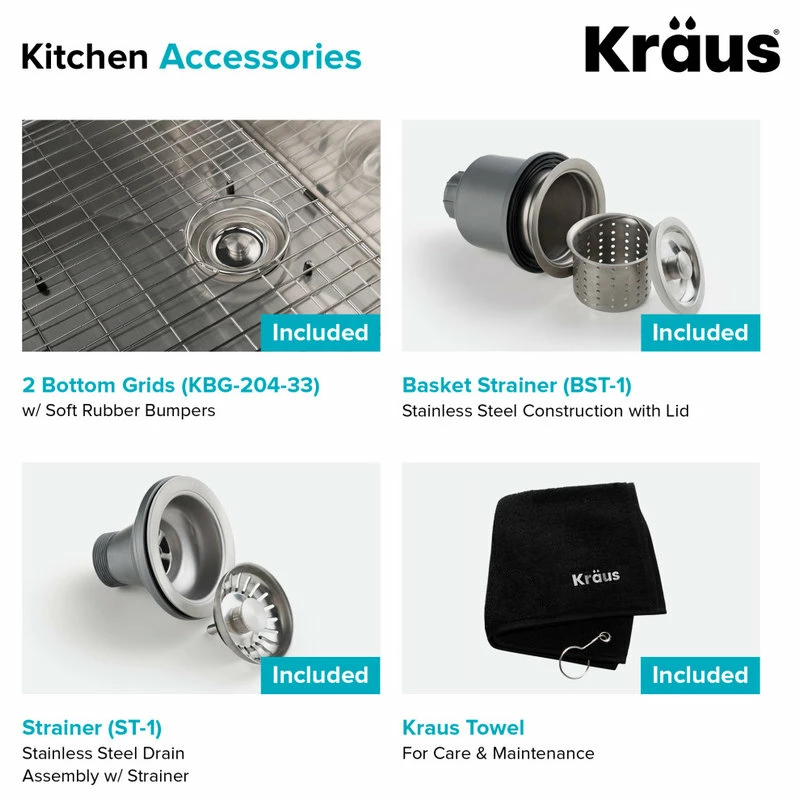 Cheap 🥰 Kraus USA, Inc. Standart PRO 33" Farmhouse Apron Stainless Steel 2-Bowl 16 Gauge Kitchen Sink 🧨 - Image 11