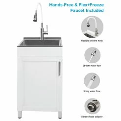 Hot Sale 🌟 Transolid 20-in. All-in-One Laundry/Utility Sink Kit, White 🌟