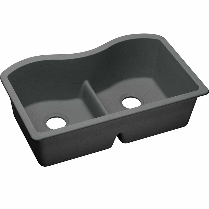 Best Sale π₯ Elkay Quartz Equal Double Bowl Undermount Sink With Aqua Divide, Dusk Gray βοΈ