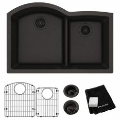 Cheap 💯 Elkay Quartz Classic 33" Undermount Sink Kit, Black 🎁