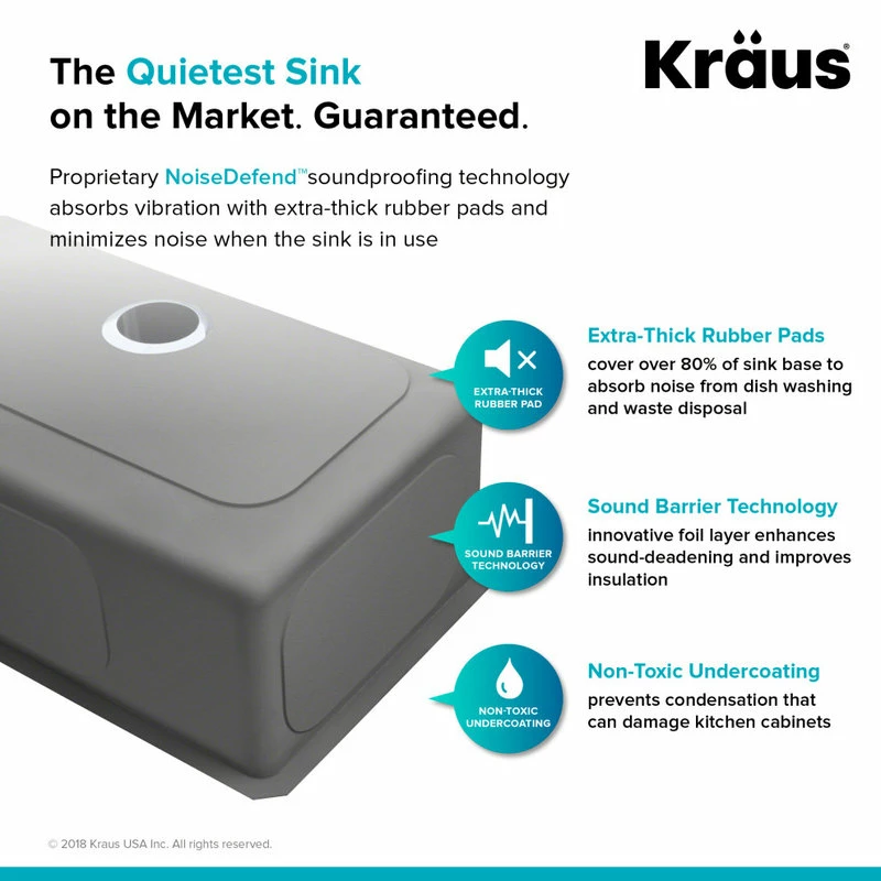 Outlet 💯 Kraus USA, Inc. Standart PRO 33" Undermount Stainless Steel Kitchen Sink, Garbage Disposal 🔥 - Image 6