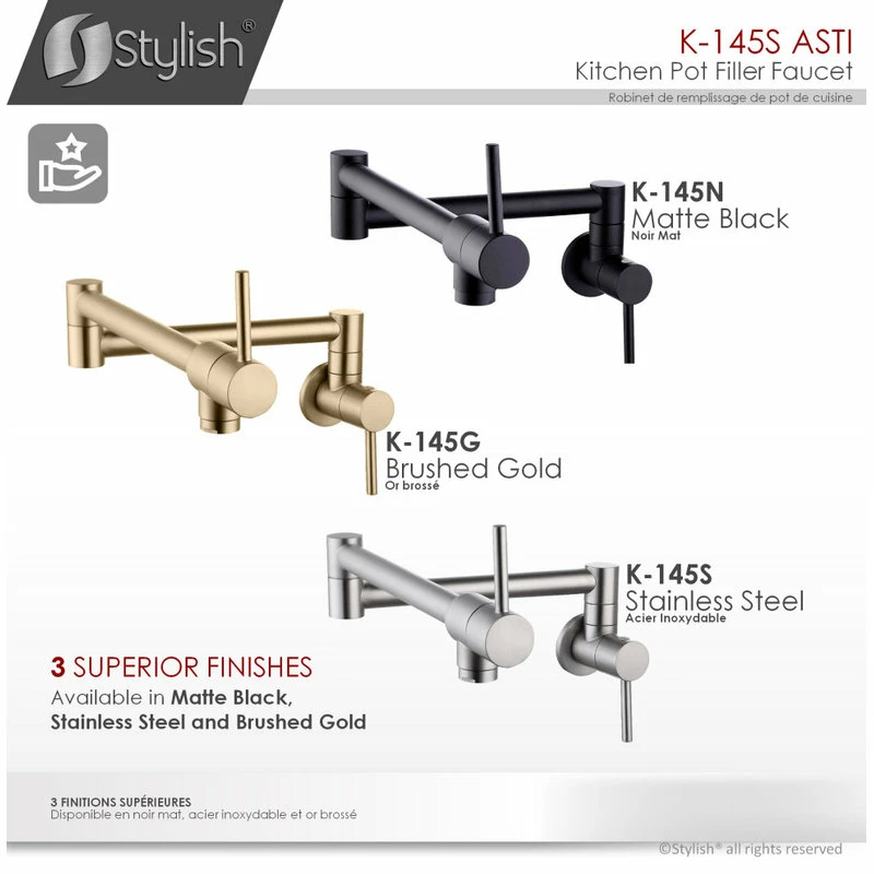 Deals ✔️ STYLISH Stainless Steel Wall Mount Pot Filler Folding Stretchable ⭐ - Image 9