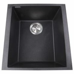 Discount 🌟 Nantucket Sinks 17" Single Bowl Undermount Granite Composite Bar-Prep Sink, Blac 💯