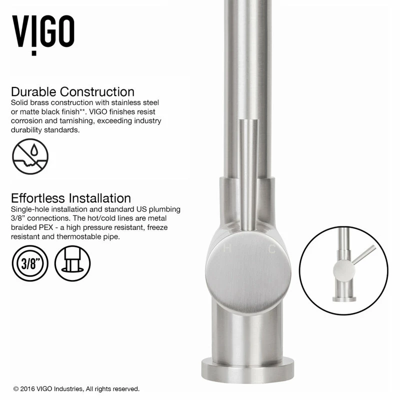 Discount 👏 VIGO Gramercy Pull Down Kitchen Faucet, Stainless Steel ⭐ - Image 6