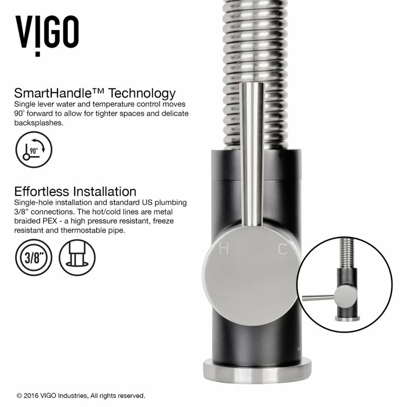 Best reviews of ๐ VIGO Edison Pull-Down Kitchen Faucet, Stainless Steel/Matte Black ๐ฅ - Image 6