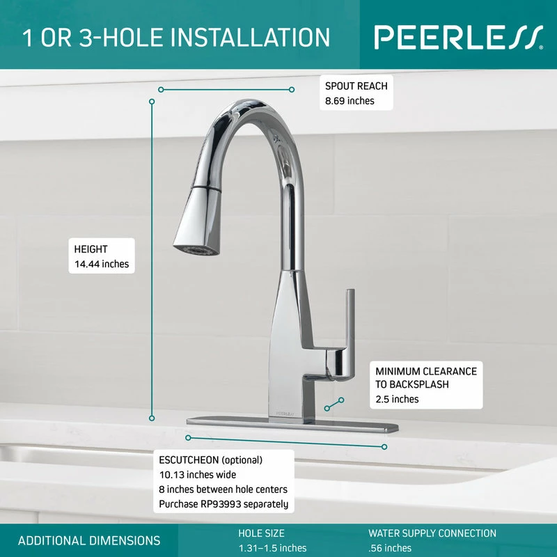 Promo 😀 Delta Faucet Delta Xander Single Handle Pulldown Kitchen, Chrome, P7919LF 💯 - Image 2