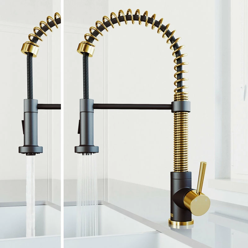 Promo 🔥 VIGO Edison Pull Down Kitchen Faucet, Matte Gold/Matte Black, Without Extras ⌛ - Image 3
