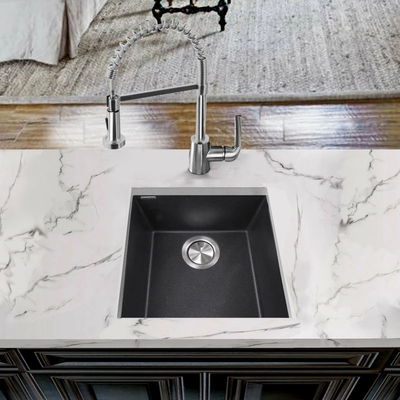 Discount 🌟 Nantucket Sinks 17" Single Bowl Undermount Granite Composite Bar-Prep Sink, Blac 💯 - Image 4