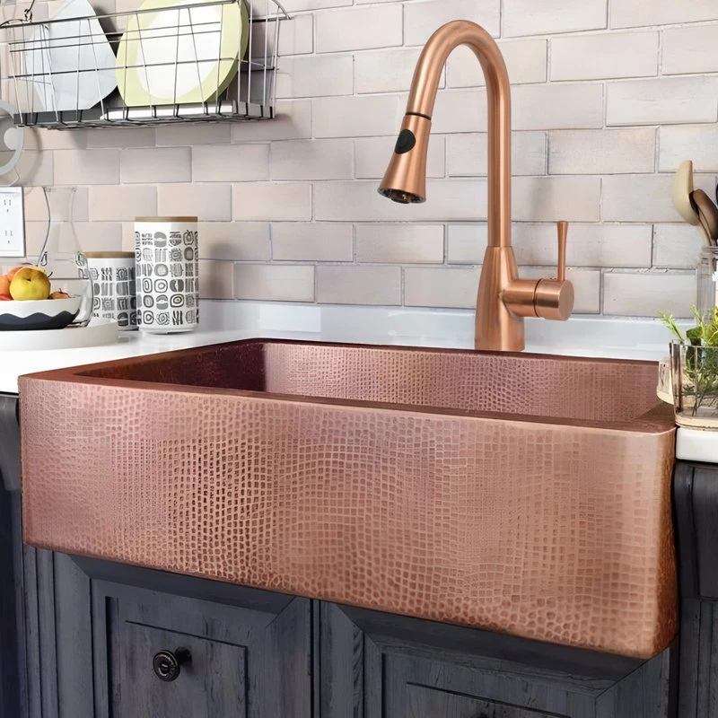 Budget โ Akicon Copper Pull Down Kitchen Faucet, Single Level Solid Brass Kitchen Sink Faucets โจ - Image 3