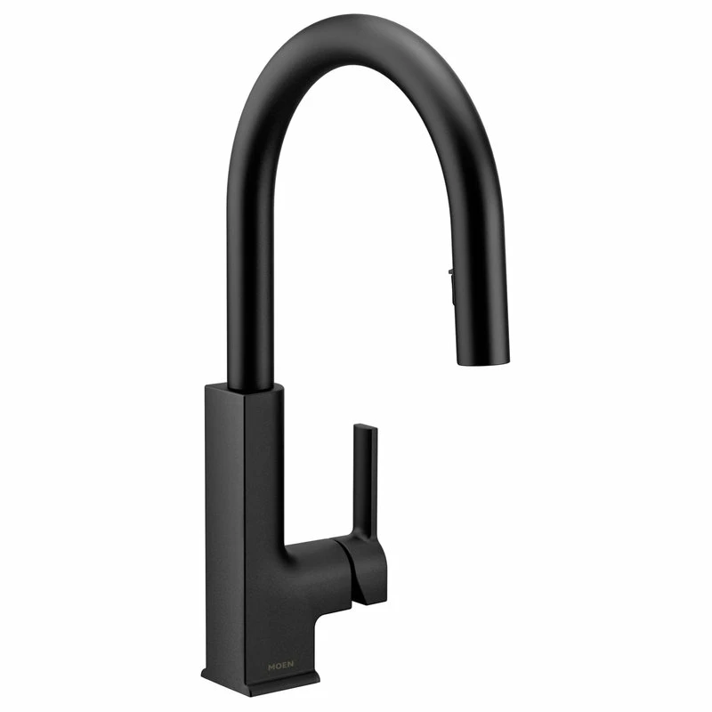 Cheapest 🤩 Moen Sto 1-Handle High Arc Pulldown Kitchen Faucet, Matte Black 🛒