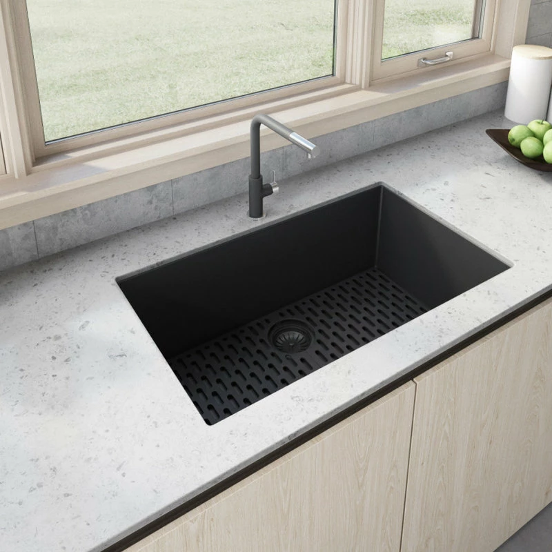 Best Pirce 🌟 Ruvati 33-inch Inch Granite Composite Undermount Sink - Midnight Black - RVG2080BK ⌛ - Image 7