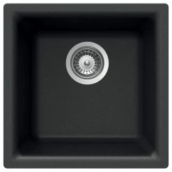 Cheap 🌟 Houzer Inc. Houzer E-100U MIDNITE Quartztone Series Granite Dual Mount Bar/Prep Sink, Black 🌟