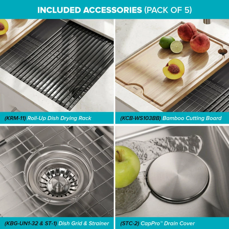 Deals 💯 Kraus USA, Inc. Undermount Stainless Steel 1-Bowl Kitchen Sink With Accessories, 32" Kwu110-32 🤩 - Image 5