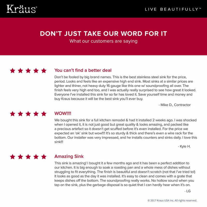 Wholesale โค๏ธ Kraus USA, Inc. Premier 32" Undermount Stainless Steel 2-Bowl 16 Gauge Kitchen Sink 50/50 Split โ - Image 8