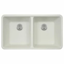Top 10 🤩 MR Direct Sinks And Faucets 802 Double Equal Bowl Quartz Kitchen Sink, White, No Additional Accessories ✨