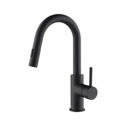 New 🛒 Kibi USA Luxe Single Handle Pull Down Kitchen & Bar Faucet, Matte Black 🛒