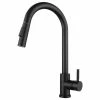 Buy 🧨 Homary Touch Kitchen Faucet Stainless Steel Pull Out Spray Single Handle, Matte Black 🌟