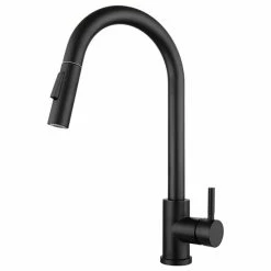 Buy ๐งจ Homary Touch Kitchen Faucet Stainless Steel Pull Out Spray Single Handle, Matte Black ๐