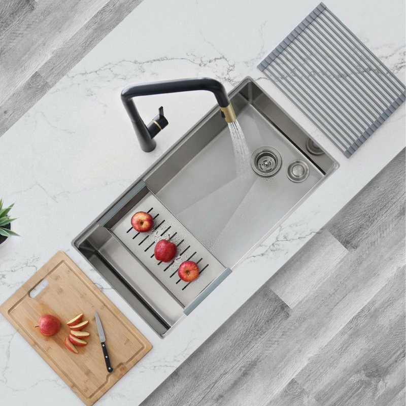 Best Sale ๐ Stylish 33"L X 19"W Stainless Steel Single Basin Undermount Workstation Kitchen Sink ๐ - Image 3