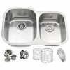 Buy ❤️ ANZZI Moore 32" Undermount 60/40 Double Bowl Kitchen Sink In Brushed Satin 🥰