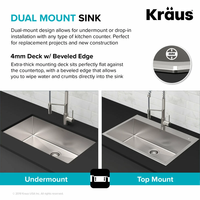 Best reviews of 👍 Kraus USA, Inc. Stark 33" Drop-In Undermount Kitchen Sink, Pulldown Faucet, Stainless Steel ⌛ - Image 10