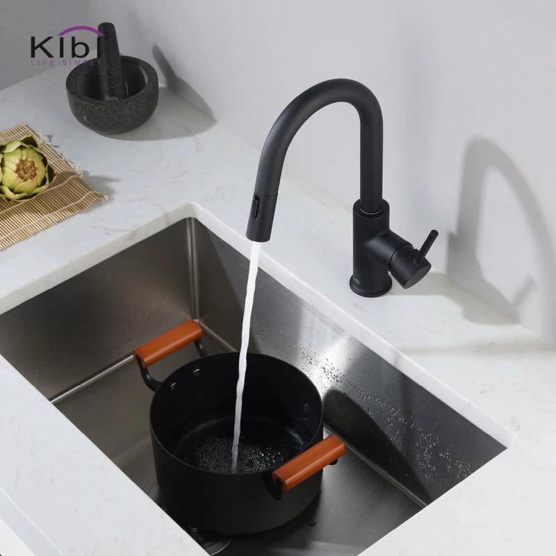 New 🛒 Kibi USA Luxe Single Handle Pull Down Kitchen & Bar Faucet, Matte Black 🛒 - Image 3