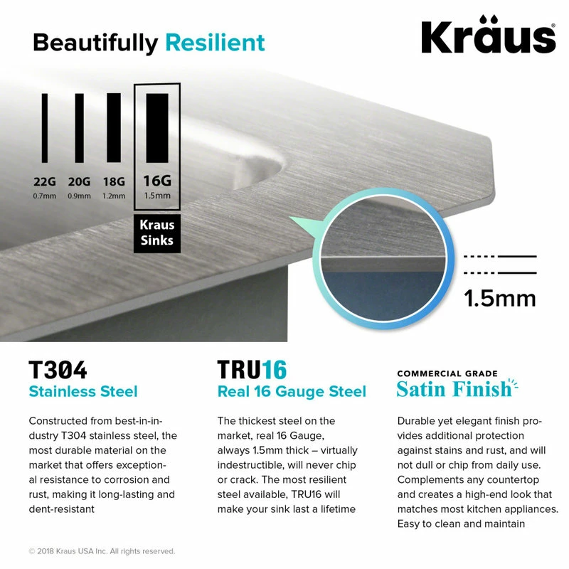 Cheap 🌟 Kraus USA, Inc. Standart PRO 32" Undermount Stainless Steel 1-Bowl 16 Gauge Kitchen Sink 😀 - Image 9