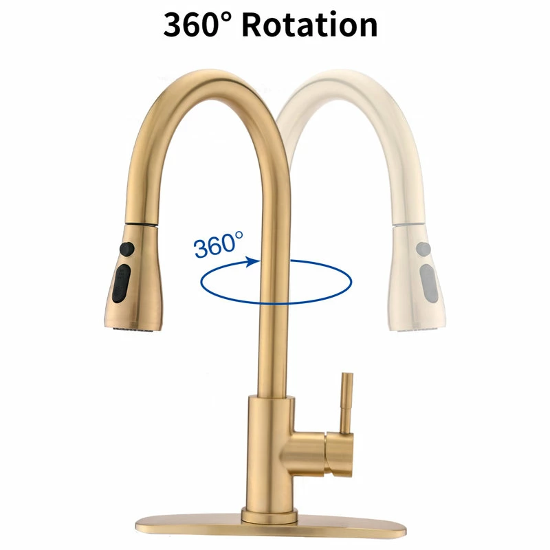 Coupon ✨ Maxwell Bathroom & Kitchen Inc Pull Down Single Handle Kitchen Faucet, Brushed Gold 🤩 - Image 4