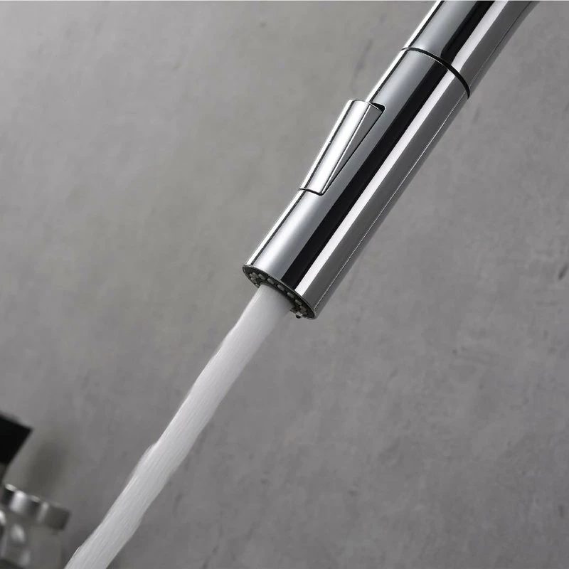 Best Pirce π Fine Fixtures Pull Down Single Handle Kitchen Faucet, Satin Nickel/Satin Brass π― - Image 3