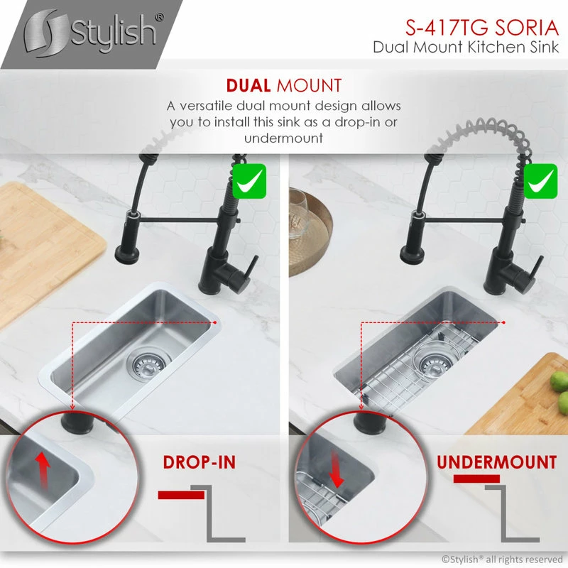 Top 10 ๐ Stylish 9" Undermount Or Drop-in Stainless Steel Bar Sink With Grid And Strainer ๐งจ - Image 10