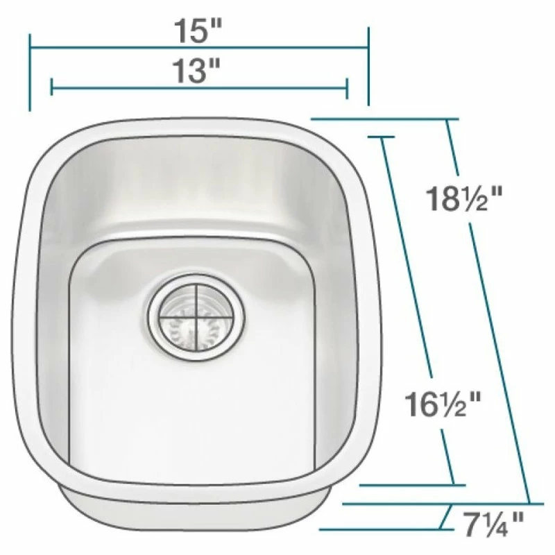 Cheapest 🎁 Rene R1-1014 Stainless Steel Bar Sink, 18-Gauge 😀 - Image 5