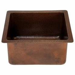 Cheap 💯 Premier Copper Products 16" Gourmet Rectangular 🔨 Hammered Copper Bar/Prep Sink, Oil Rubbed Bronze 👏