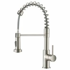Flash Sale ⌛ Blossom Kitchen & Bath Supply Blossom Lead Free, Solid Brass, Single Handle, Pull Out Kitchen Faucet, Brush Ni 🔔
