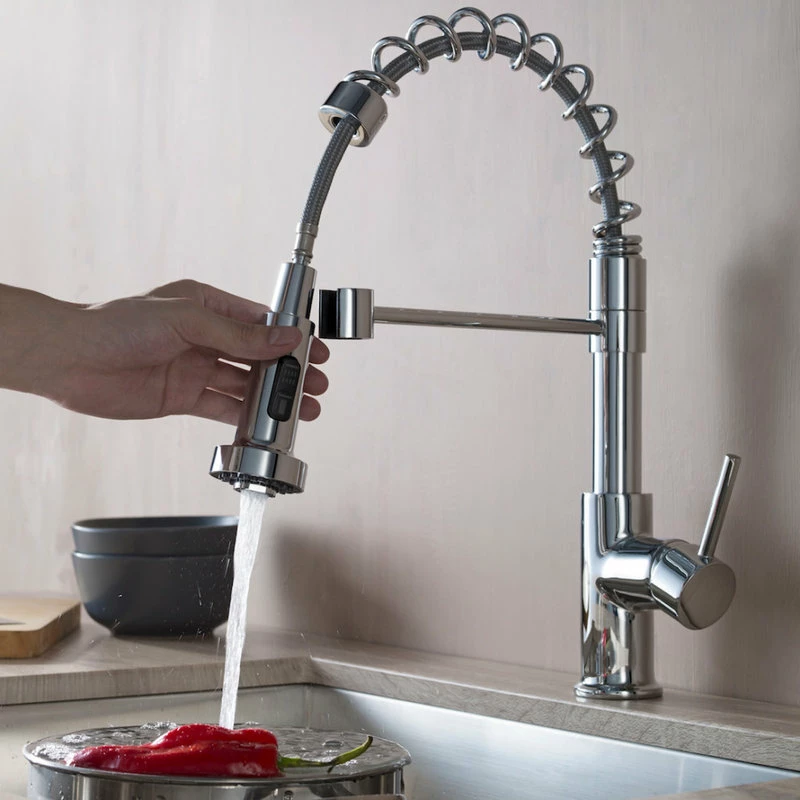 Best Sale ⌛ Blossom Kitchen & Bath Supply Blossom Lead Free, Solid Brass, Single Handle, Pull Out Kitchen Faucet, Chrome 🌟 - Image 3