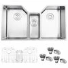 Best Sale 🧨 Ruvati RVH8500 Undermount 16 Gauge 35" Kitchen Sink Triple Bowl 😍